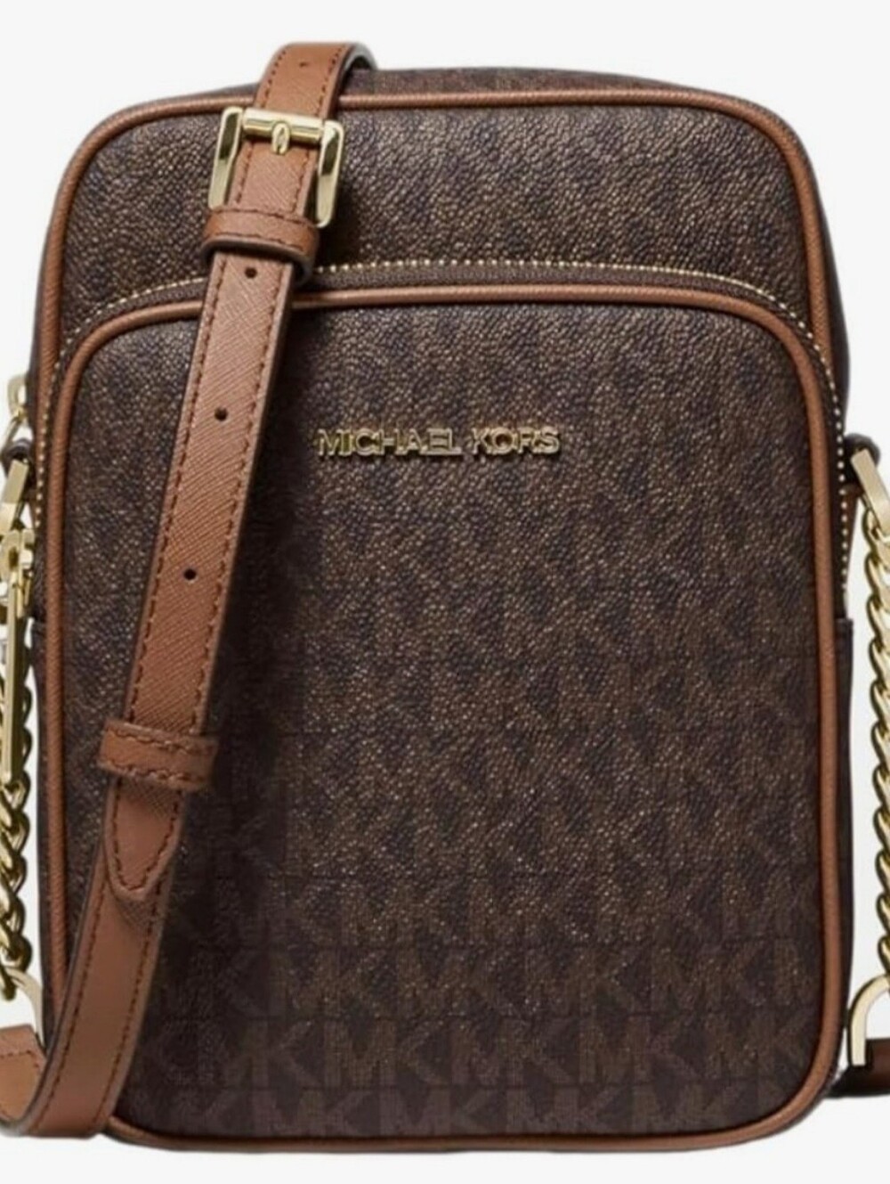 Michael Michael Kors Jet Set Travel Medium Logo Chain Crossbody Flight Bag